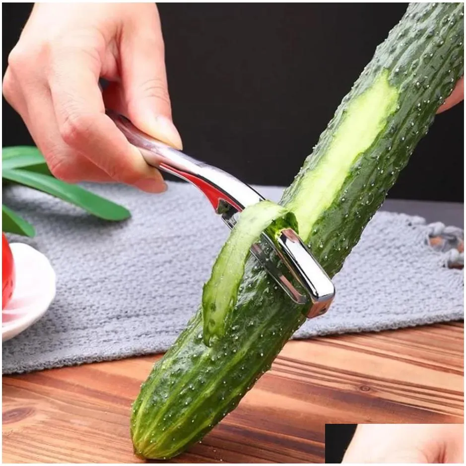 Fruit & Vegetable Tools Kitchenware Peeler Fruit Vegetable Tools Stainless Steel Metals With Sharpen Knives Wholesale Aa Drop Delivery Dhj7T