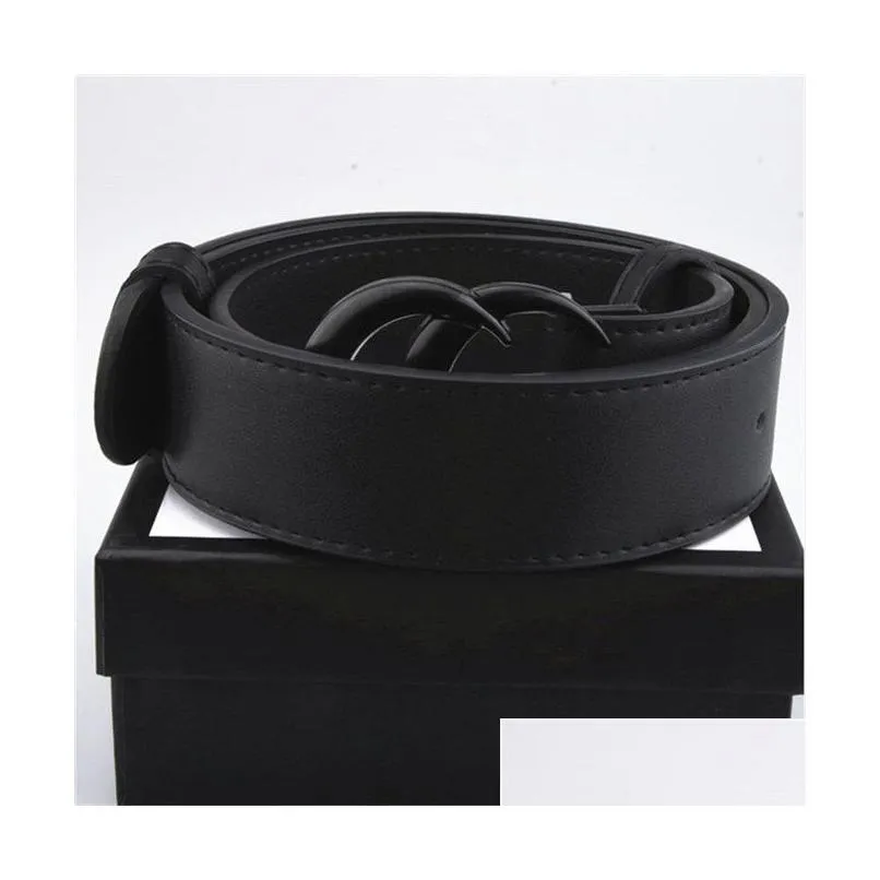 Belts Fashion Womens Belt Men Designers Leather Black Brown Belts Women Classic Casual Cinturones De Diseno With Gift Box Drop Deliver Dhsk5