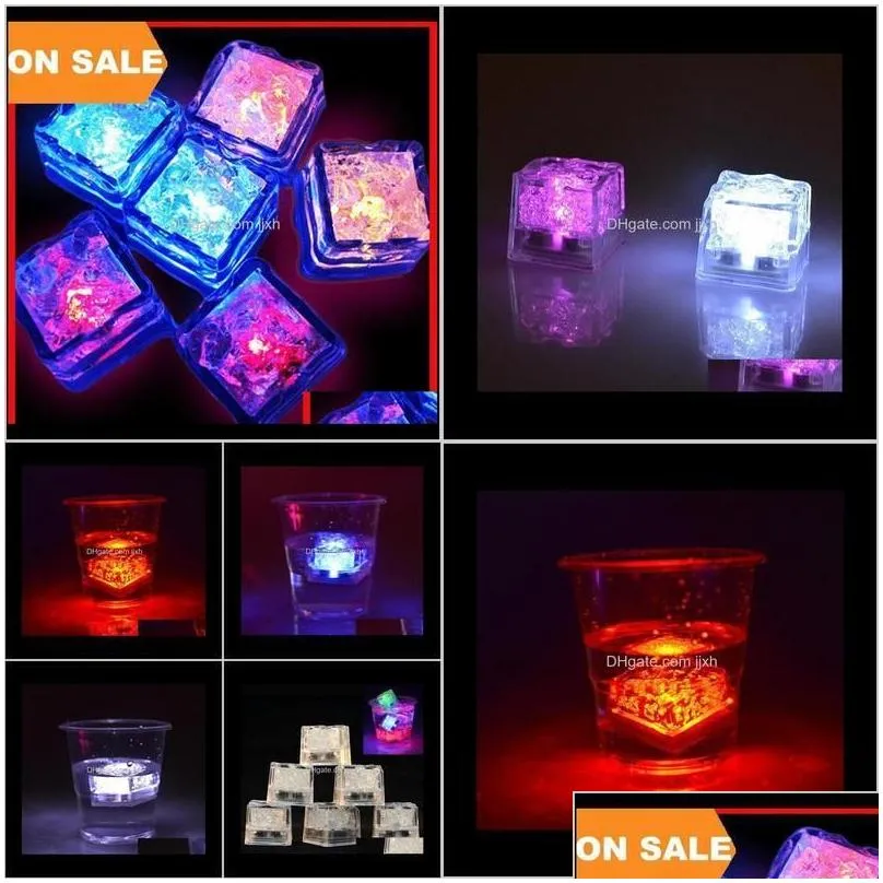 party decoration aoto colors mini romantic luminous artificial ice cube flash led light wedding christ