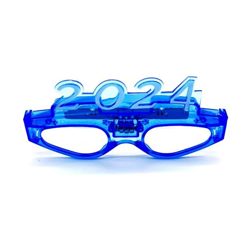 Other Event & Party Supplies Party Decor Led Light Up 2024 Glasses Glowing Flashing Eyeglasses Rave Glow Shutter Shades Eyewear For Ne Dhzvt