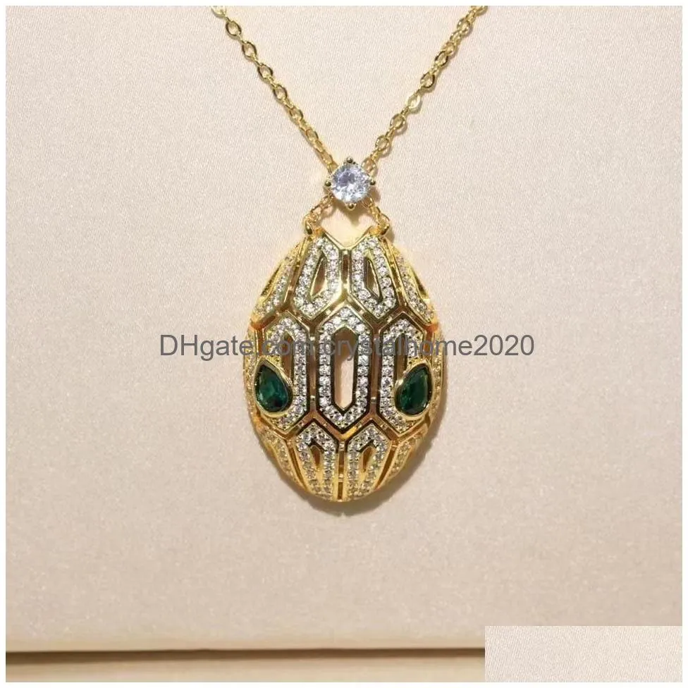 Earrings & Necklace Top High Quality Jewelry For Women Snake Pendants Thick Suit Fine Custom Luxurious Earrings Classic Elements Of S Dhjze