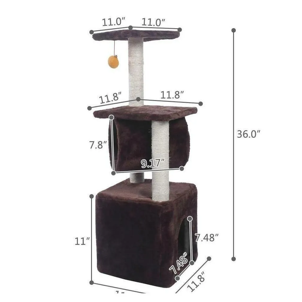 Black Friday 36 Cat Tree Bed Furniture Scratch Cat Tower qylmml