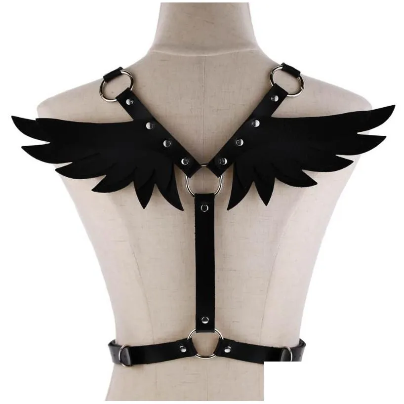 Frames And Mouldings Y Women Punk Pu Leather Chest Body Harness Waist Straps Wings Corset Bustier Cosplay Clubwear Costume Drop Delive Dhnpj