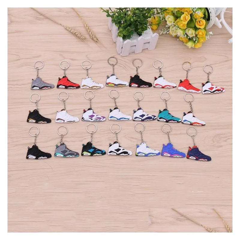 Fashion Stereo 3D Basketball Sile Sneaker Keychain Holders Gift Designer Shoes Key Chain Handbag Car Pendants Toy Drop Delivery Dhyx0