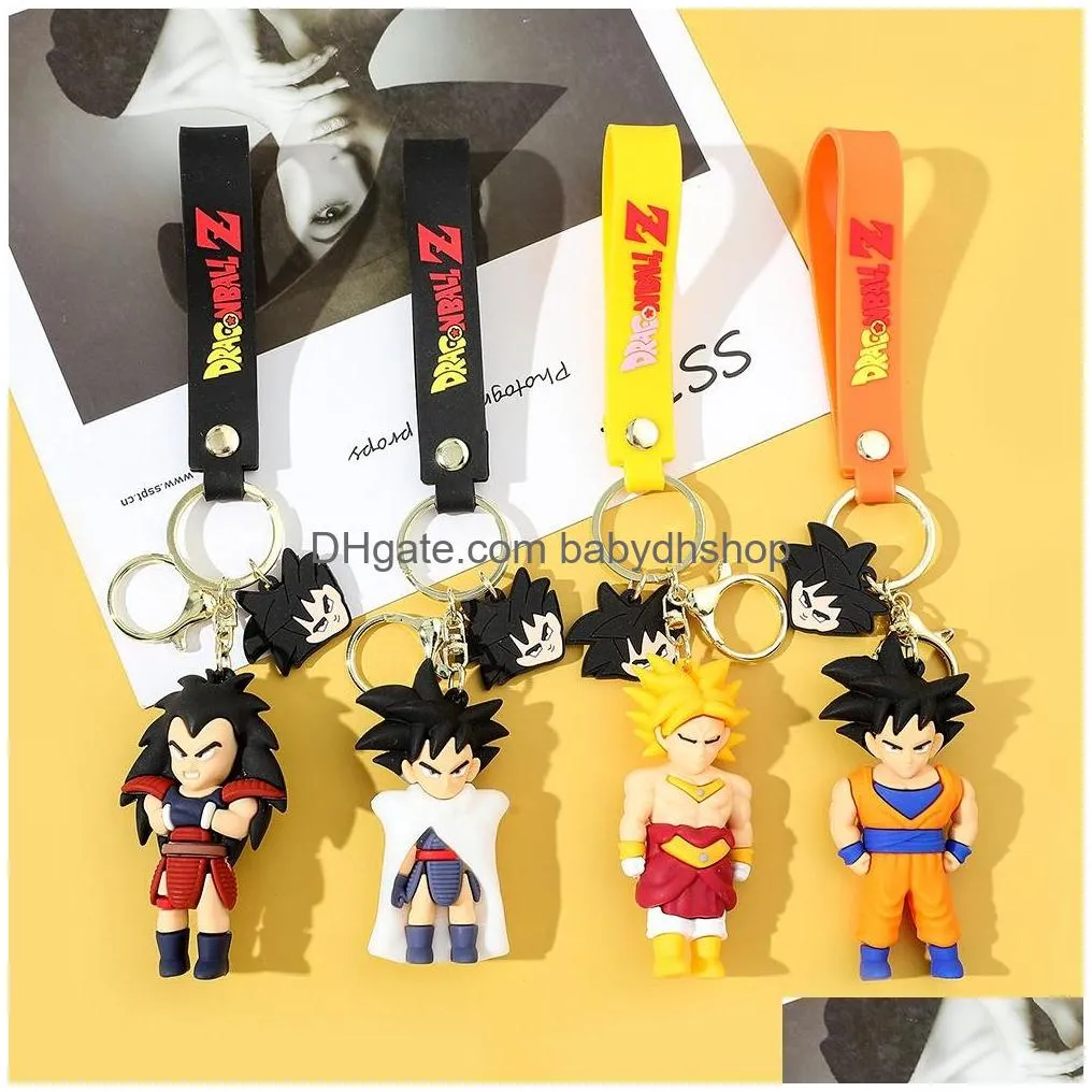 fashion cute anime designs 3d jewelry keychain different design pvc key ring accessories