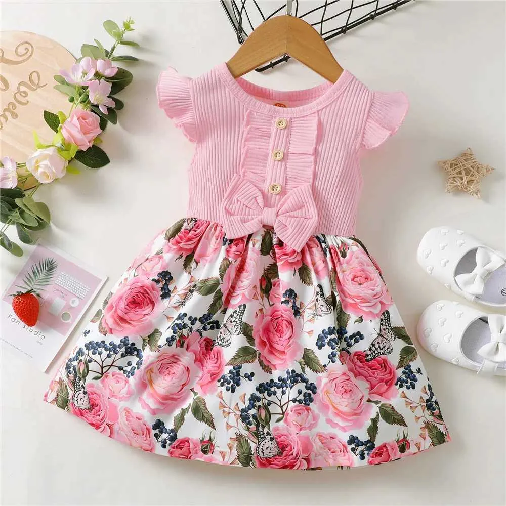 Girl's Dresses 1-5 Years Little Girl Princess Dress Clothing Baby Girl Sleeveless Floral Fashion Dress Children Girl Daily Holiday Clothes