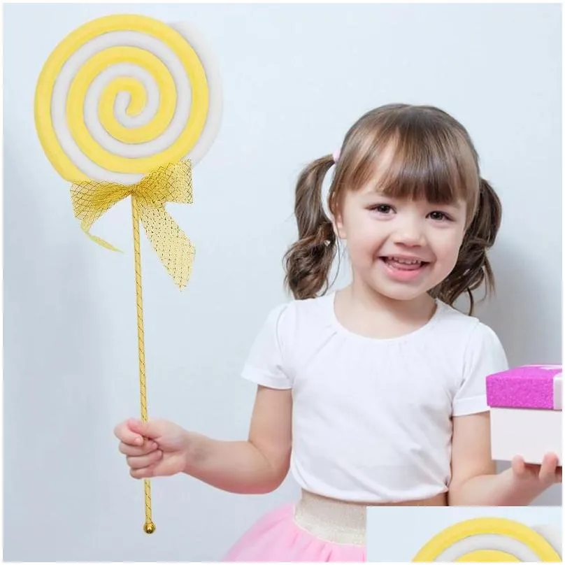 party decoration 2pcs fake food lollipop props child christmas crafts carnival swirl lollipops foam po decorations