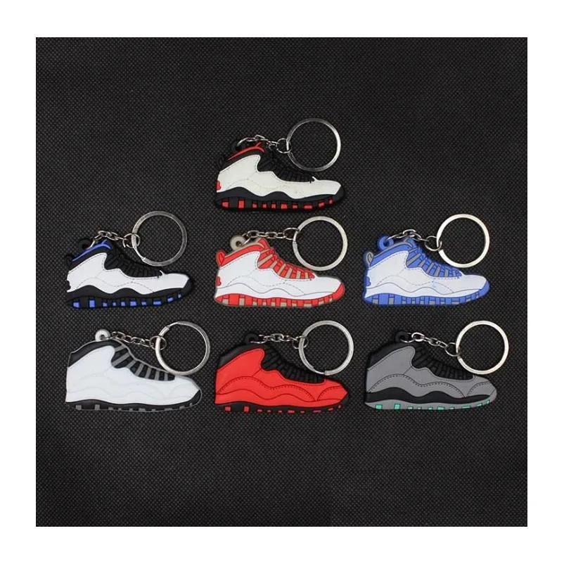 Mini Sile Sneaker Keychain Woman Men Kids Key Ring Gift Designer Shoes Keychains Handbag Chain Basketball Holder Drop Delivery Dhtxr