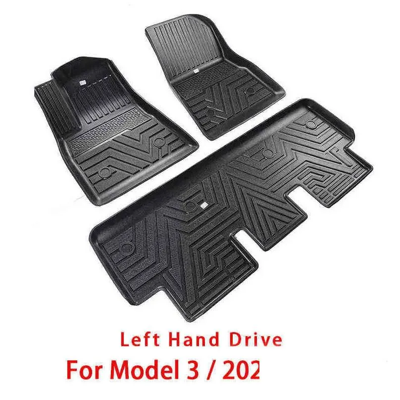 Floor Mats & Carpets For 2021 2022 Tesla Model 3 Car Waterproof Non-Slip Floor Mat Tpe Modified Accessories Fly Surrounded Special Foo Dhzav