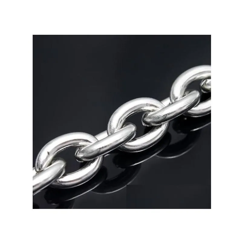 Chains 18-32 Choose The Lenght Stainless Steel Huge Heavy Smooth Chain Necklace 14Mm Wide Shiny For Cool Men Fashion Jewelry Drop Deli Dhxpo