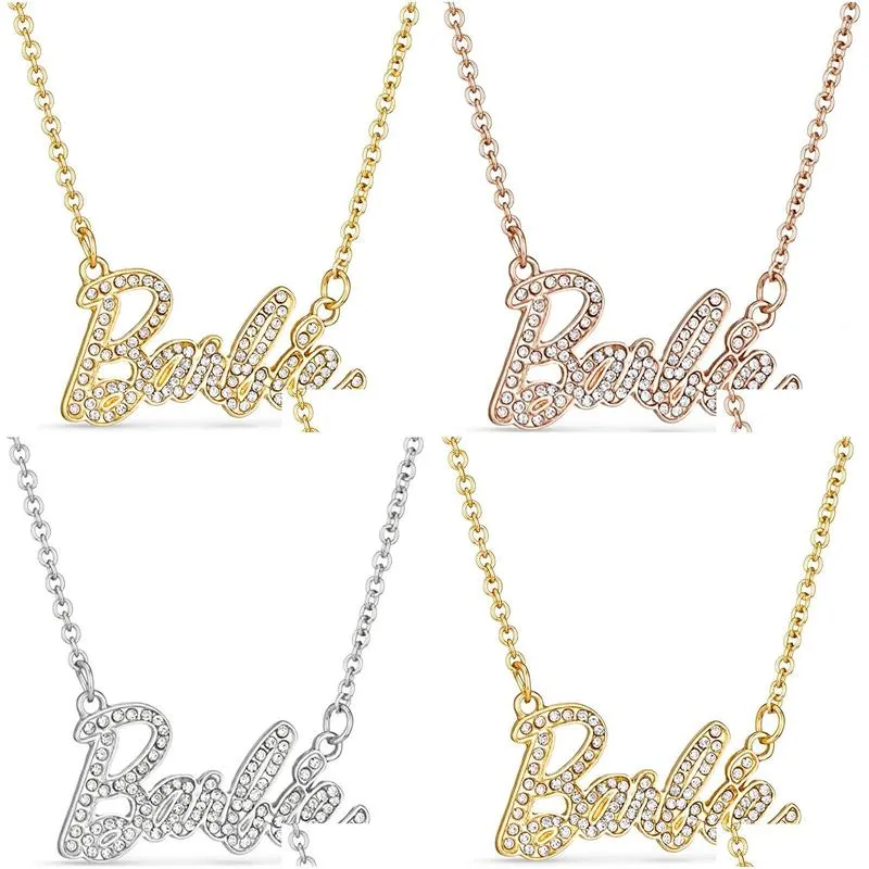 Pendant Necklaces Metal Alloy Water Diamond Pendant Doll Neckchain Accessories Drop Delivery Jewelry Necklaces Pendants Dhma0