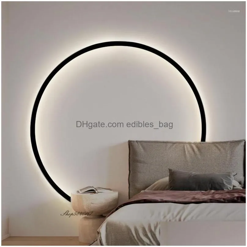 wall lamp modern minimalist led rings usb living room background sconce lighting creative beside light bedroom fixture