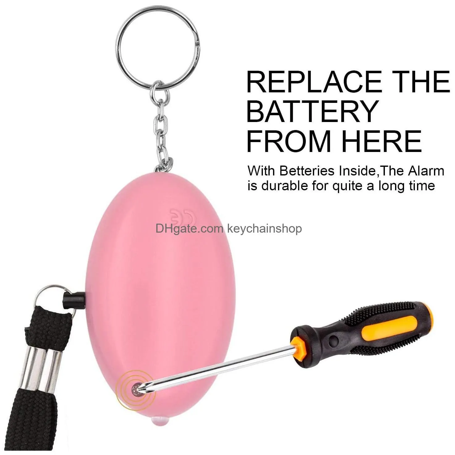 Wholesale 100X Personal Self Defense Alarm Girl Women Old Man Security Protect Alert Safety Scream Loud Keychain 130Db Egg Drop Deliv Dhrym