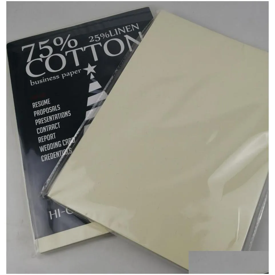 Paper Products Wholesale 200 Sheets Bond Paper 75% Cotton 25% Linen Pass Counterfeit Pen Test White Color A4 85G Drop Delivery Office Dhwk7
