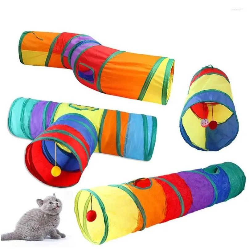 cat toys cats tunnel foldable pet kitty training interactive fun toy bored for puppy kitten play tube