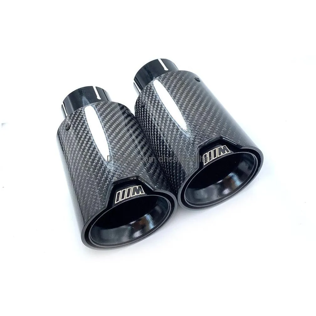 1pcs car exhaust tips pipe glossy carbon fiber muffler tip for bmw m performance m2 m3 m4 m135i m235i m140i m240i m335i modified