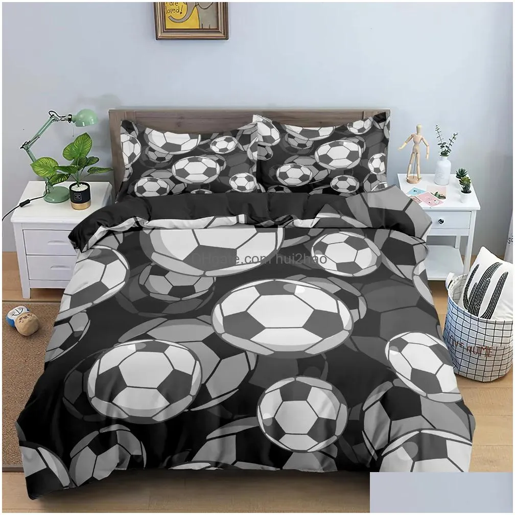 bedding sets 3d football duvet cover double queen full bedding set 2/3pcs quilt cover with zipper closure king size polyester comforter cover