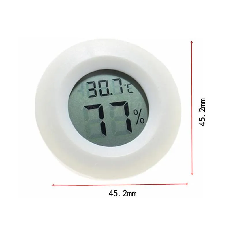 Temperature Instruments Wholesale Hygrometer Mini Thermometer Fridge Portable Digital Temperature Instruments Acrylic Round Hygrometer Dho2A