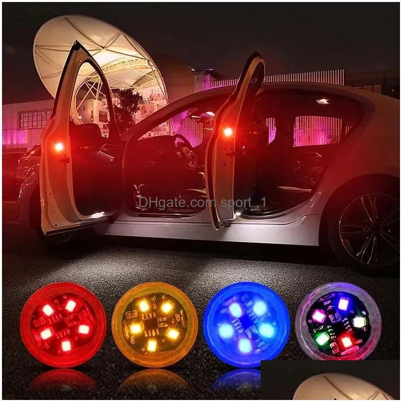 car door warning light flashing led lamp auto strobe traffic lighting red cars doors lights anti collision magnetic control