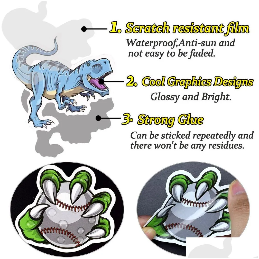 Wall Stickers 100 Pcs Dinosaur And Car Stickers For Boys Kids Cool Funny Waterproof Sticker Diy Laptop Skateboard Lage Travel Case Gui Dhfd1