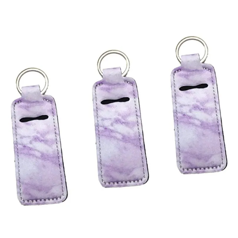 Neoprene Keychain New Prints Chapstick Holder Marble Leopard Lipsticks Wrap Sleeve Lip Balm Er For Drop Delivery Dhlgz