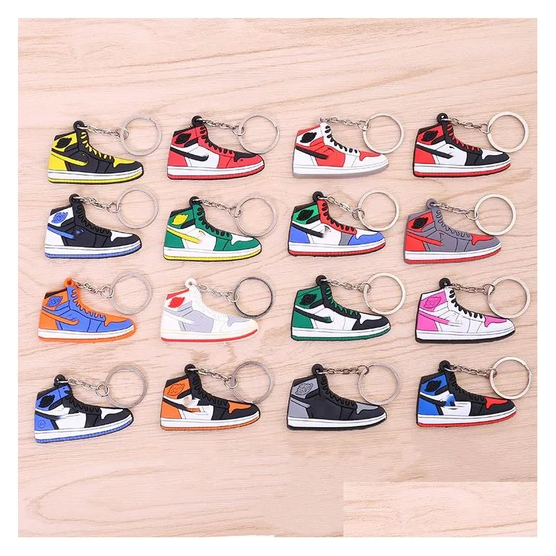 Fashion Stereo 3D Basketball Sile Sneaker Keychain Holders Gift Designer Shoes Key Chain Handbag Car Pendants Toy Drop Delivery Dhyx0