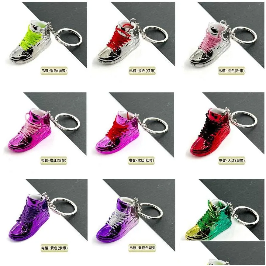 Designer 139 Styles 3D Basketball Shoes Keychain Stereoscopic Sneakers Keychains For Women Bag Pendant Mini Sport Shoe Keyring Drop D Dhfk4