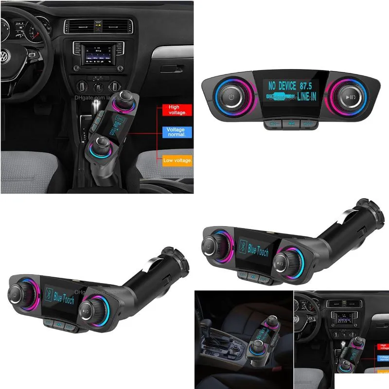 smart charge fm transmitter audio car hands kit dual usb bluetooth  mp3 player modulator bt06 0128