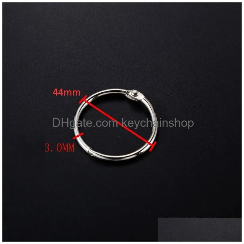 Book Binder Rings Flexible Open Metal Ring Circlips 3X44Mm Nickel Key For Folder Diy Po Album Tags Clips Mti Purpose Drop Delivery Dh13K