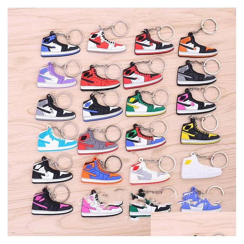 Fashion Stereo 3D Basketball Sile Sneaker Keychain Holders Gift Designer Shoes Key Chain Handbag Car Pendants Toy Drop Delivery Dhyx0