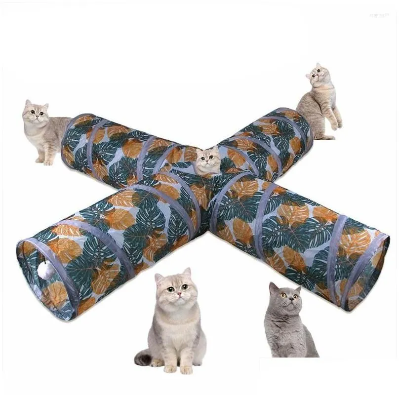 cat toys cats tunnel foldable pet kitty training interactive fun toy bored for puppy kitten play tube