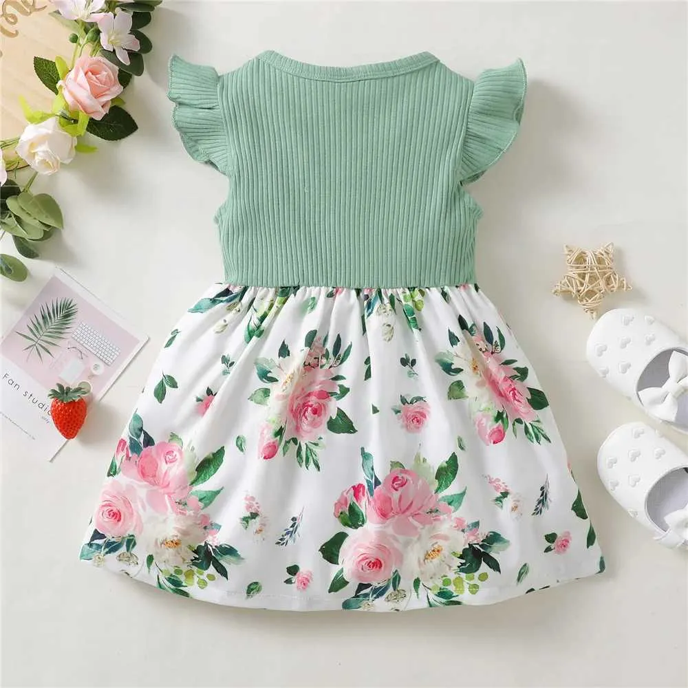 Girl's Dresses 1-5 Years Little Girl Princess Dress Clothing Baby Girl Sleeveless Floral Fashion Dress Children Girl Daily Holiday Clothes