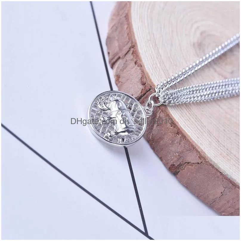 Pendant Necklaces Mengyi Fashion Hollow Elephant Necklace Women Leisure Simple Jewelry Punk Party Gifts Wholesale Drop Delivery Dhwum