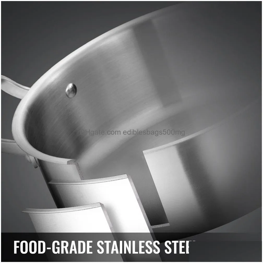 28cm stainless steel food steamer set glass lid 5 tier kitchen pan cookware