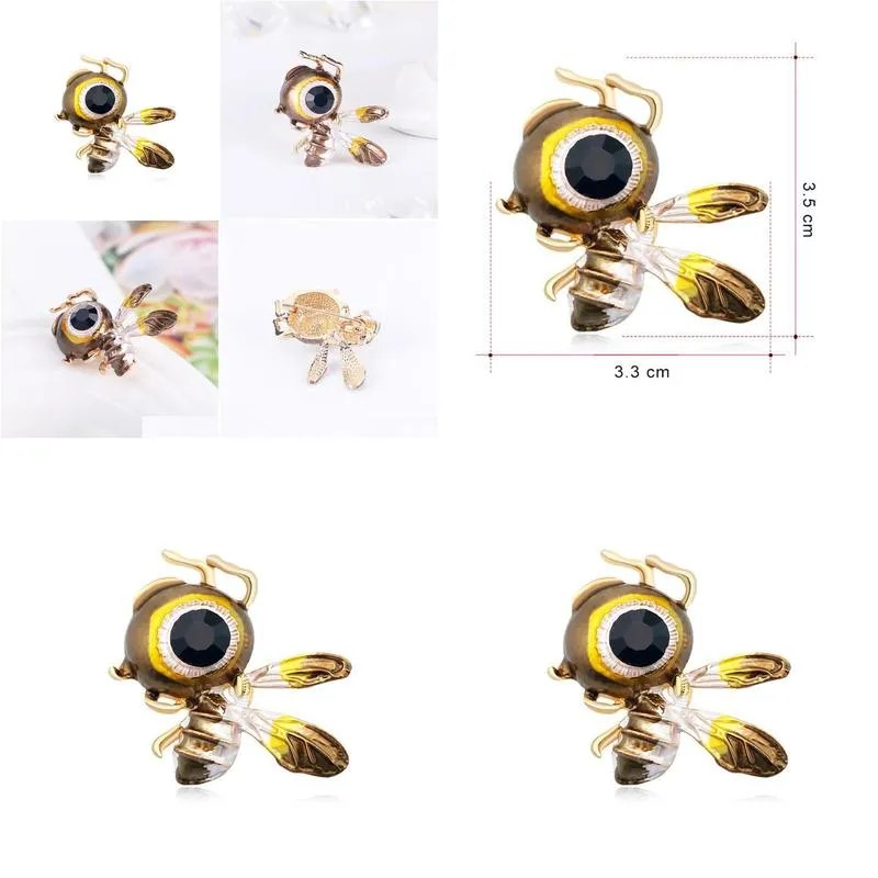 Pins, Brooches Pins Brooches Lubov Lovely Creative Cartoon Bee Brooch Enamel Insect Women Suit Collar Children Birthday Gift 2022 Dro Dheih