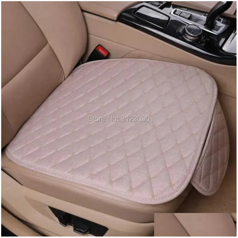 Seat Cushions Cushions Flax Car Ers Interior Mobiles Front Backrest Seat Cushion Four Seasons Protector Mats Er Seats Set Drop Deliver Dhsa2