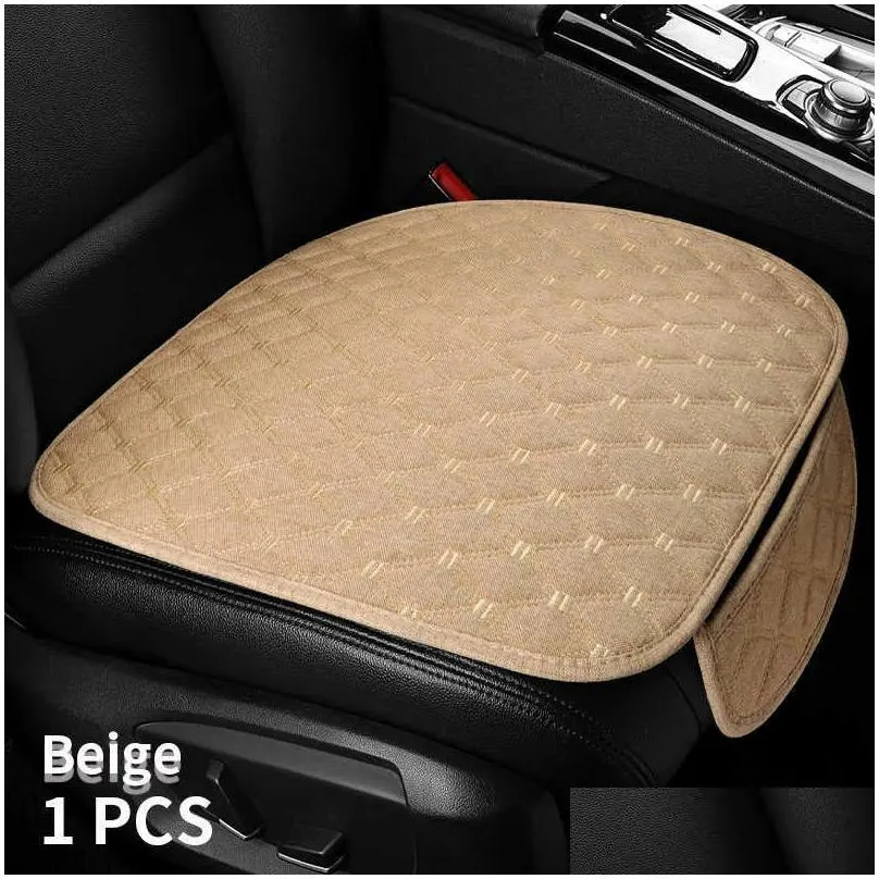 Seat Cushions Cushions Interior Accessories Flax Er Front Rear Cushion Car Seat Protector Mat Pad Truck Suv Van Styling Aa230520 Drop Dh9L7