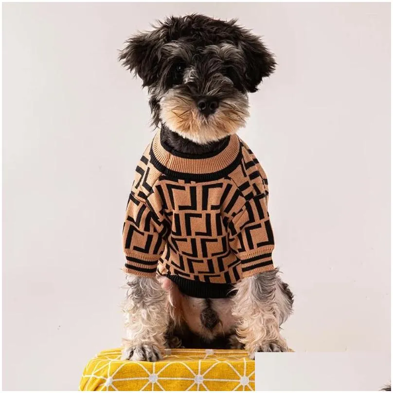 dog apparel designer sweaters warm pet clothes for fall and winter pomeranian schnauzer personalized chic coats