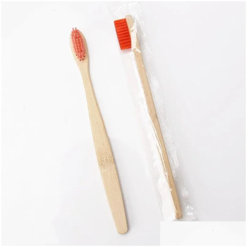 Toothbrush Bamboo Toothbrush Wooden Rainbow Bamboos Toothbrushs Oral Care Soft Bristle Travel Drop Delivery Health Beauty Oral Hygiene Dh4Wo