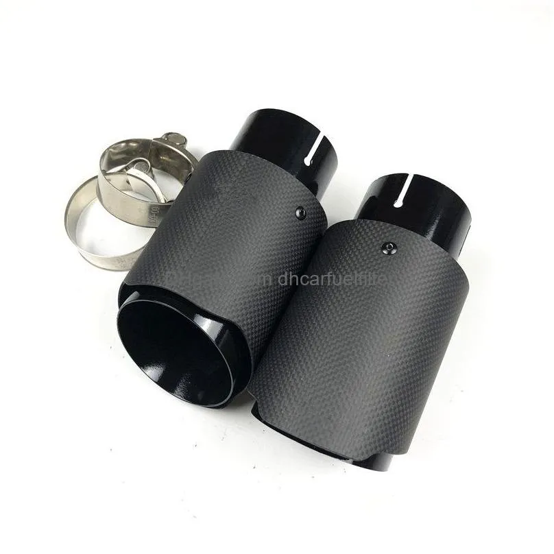 one piece full matte carbon fiber for universal akrapovic exhaust muffler tail tips auto car cover styling