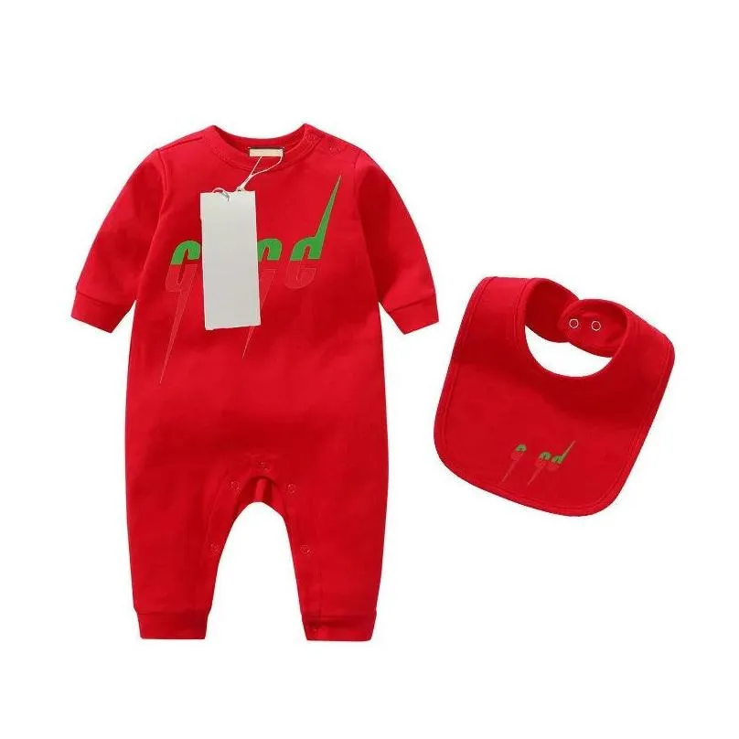 Rompers G Designer Baby Clothes Romper 100% Cotton Rompers Infant Boy Girl Letter Costume Overalls Jumpsuit Kids Bodysuit For Babies O Dhttz
