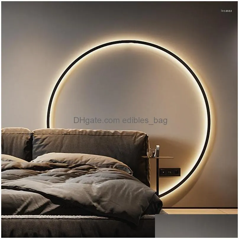 wall lamp modern minimalist led rings usb living room background sconce lighting creative beside light bedroom fixture