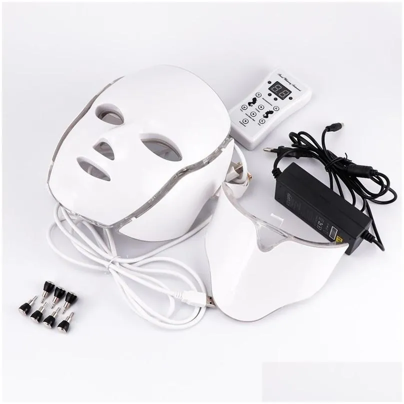 Face Care Devices Neck 7 Colors Light Led Mask With Skin Rejuvenation Treatment Beauty Anti Acne Therapy Whitening 220921 Drop Delive Dhzd3