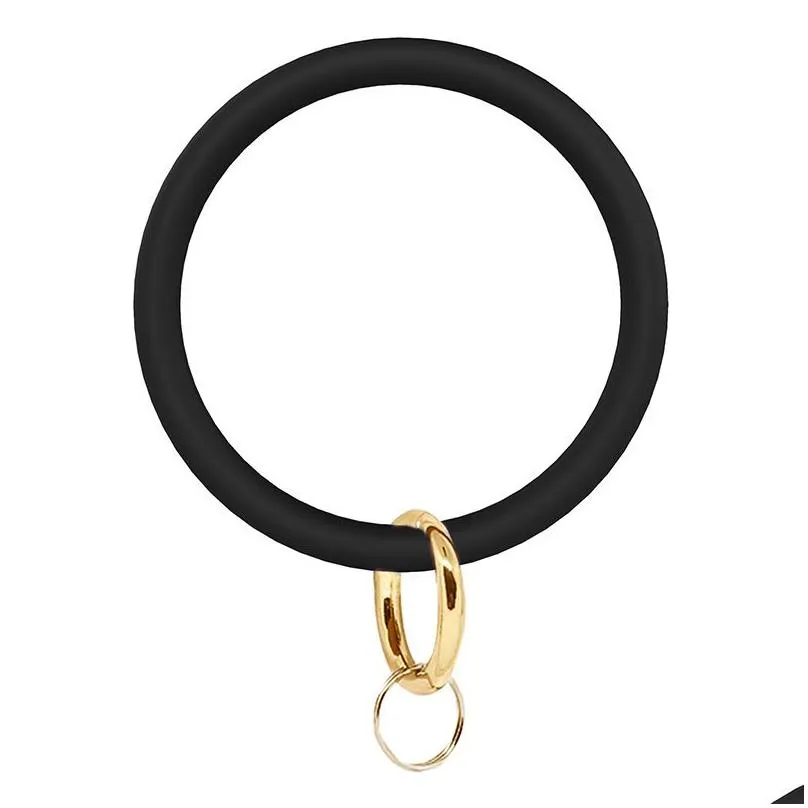 Wristlet Keychain Circle Sile Bangle Key Ring Bracelet Hoop Keyring Fashion Women Gift Jewelry Accessories Fob Drop Delivery Dhd1T