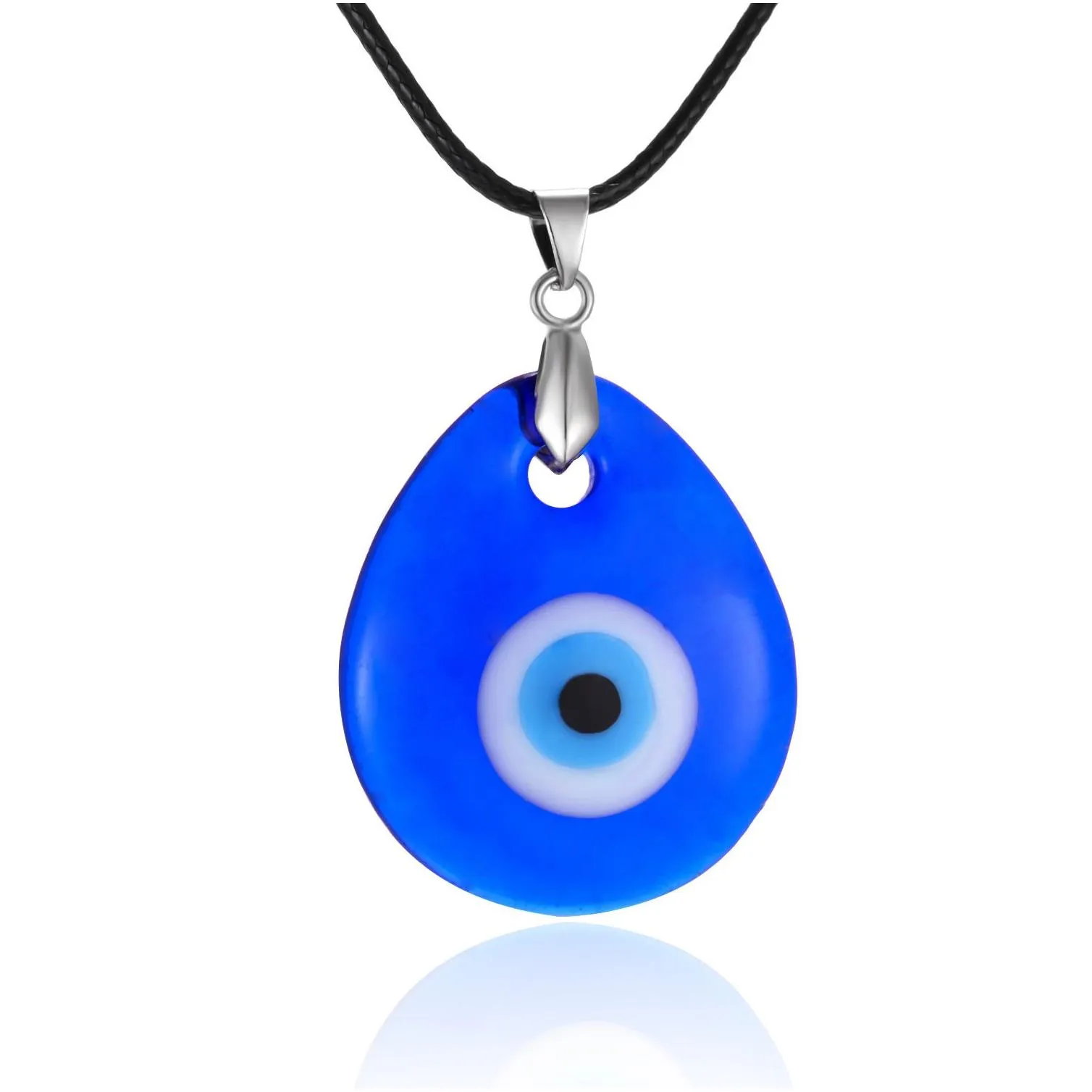 Pendant Necklaces Evil Eye Necklace For Women Keyring Turkish Blue Bead Bracelet Handmade Glasses Charms Bracelets Greek Mati Hamsa Na Dhzbq