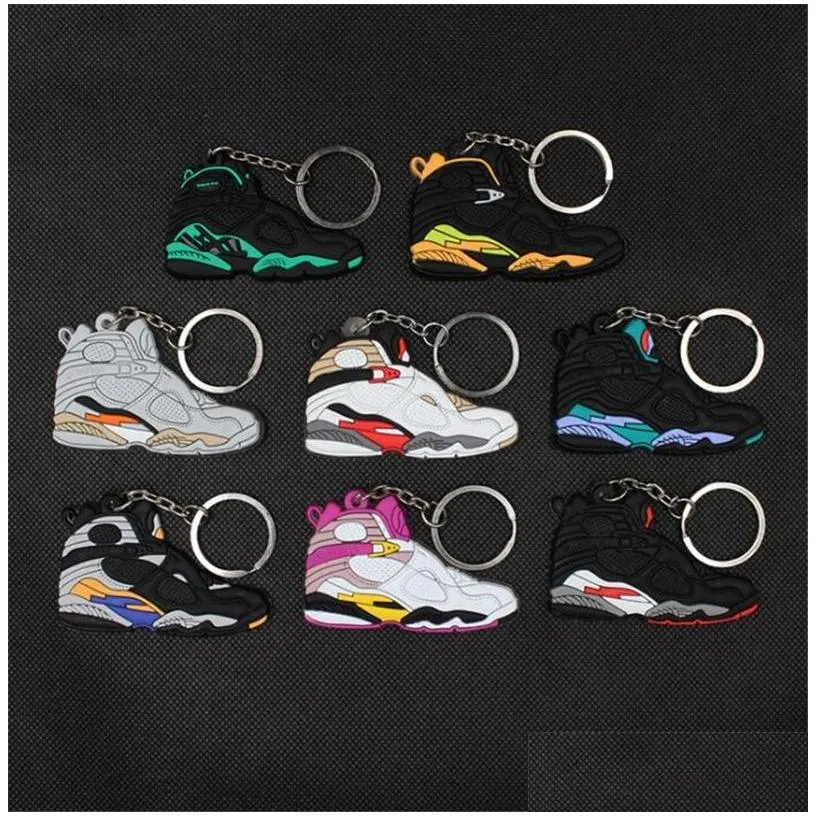 Mini Sile Sneaker Keychain Woman Men Kids Key Ring Gift Designer Shoes Keychains Handbag Chain Basketball Holder Drop Delivery Dhtxr