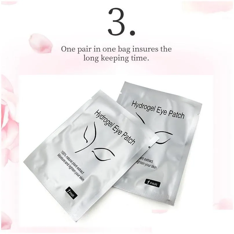 False Eyelashes Misslamode 50 Pairs/Lot Eye Pads Lash Extension Eyelash Paper Es High Quility Professional Esfalse Drop Delivery Dhnbx