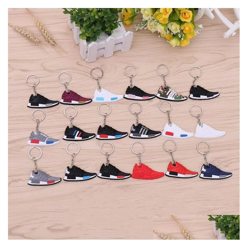 Keychains Designer Fashion Stereo Mini Sile Sneaker Keychain 3D Basketball Shoes Key Ring Holders Gift Handbag Car Drop Delivery Dhvs0