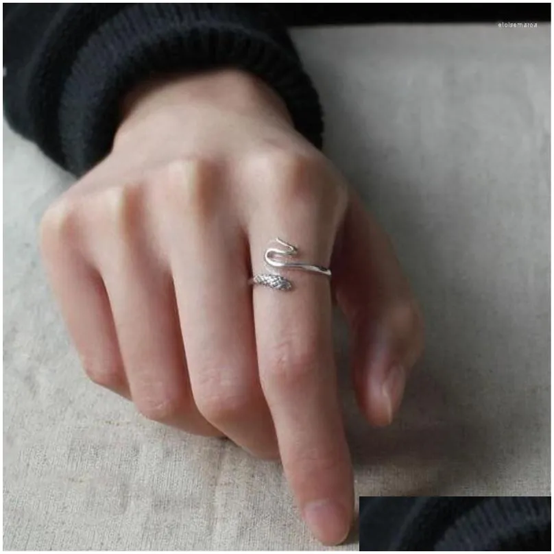 Wedding Rings Charm Open Snake For Women Men Adjustable Size Finger Valentines Day Gift Jewelry 2023 Drop Delivery Dh5D0