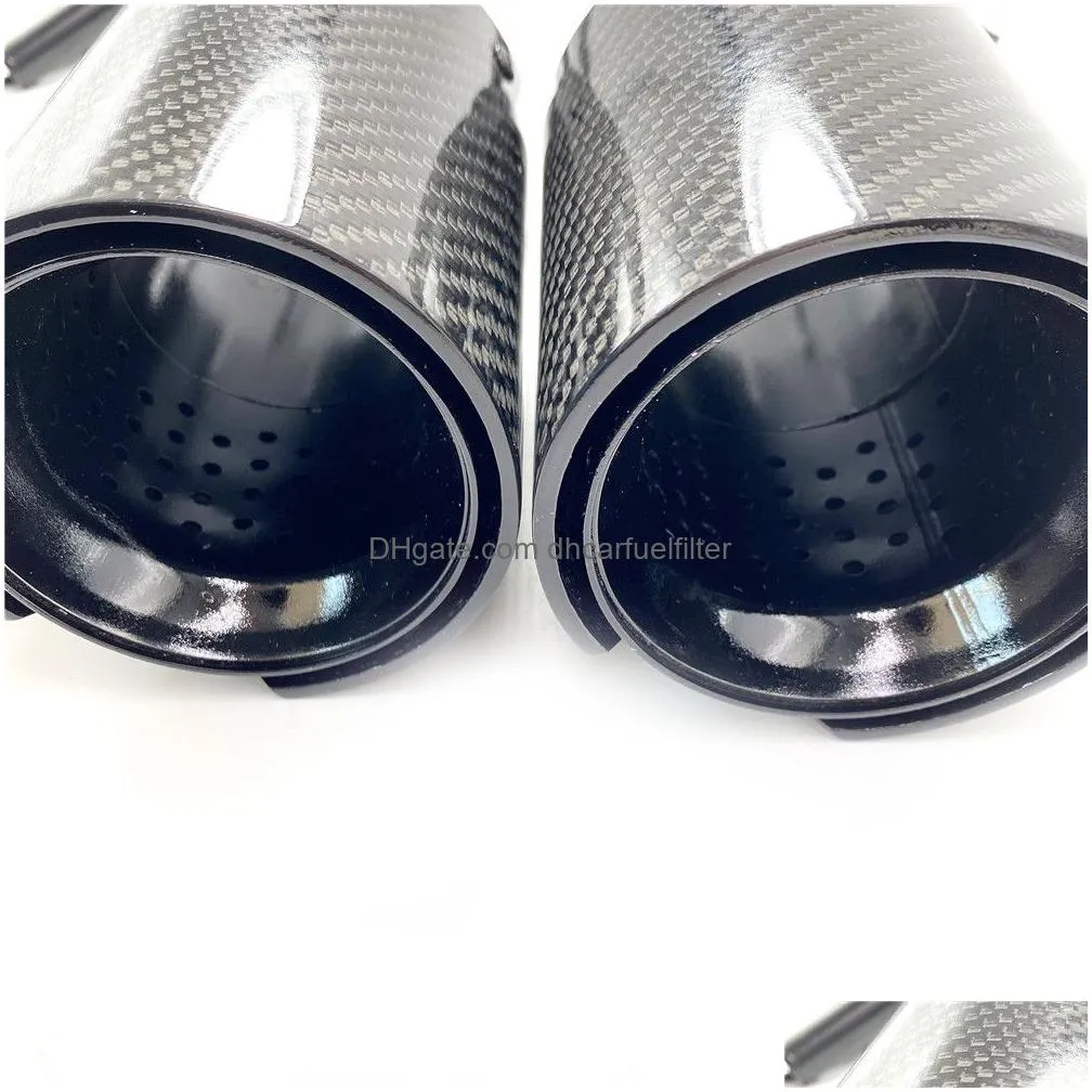 1pcs car exhaust tips pipe glossy carbon fiber muffler tip for bmw m performance m2 m3 m4 m135i m235i m140i m240i m335i modified